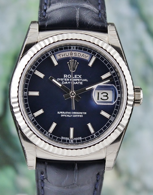 (image for) UNWORN ROLEX 18K WHITE GOLD OYSTER PERPETUAL DAY-DATE / 118139